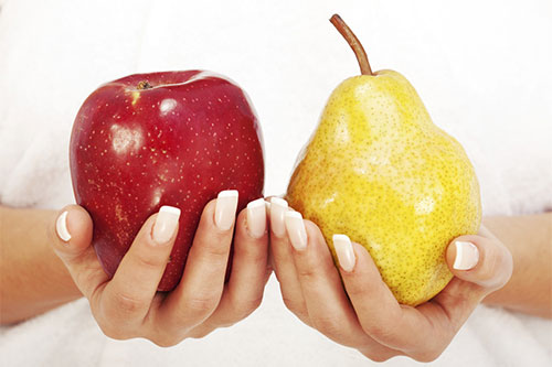 Apple-shaped bodies can lead to heart disease, and that reducing your waist size can reduce your risks. [Elev8]