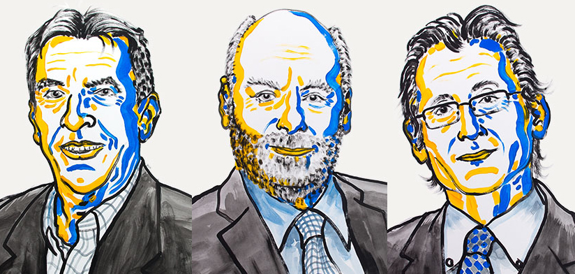 Jean-Pierre Sauvage, Sir J. Fraser Stoddart and Bernard L. Feringa, winners of the 2016 Nobel prize in chemistry. [Nobel Prize]