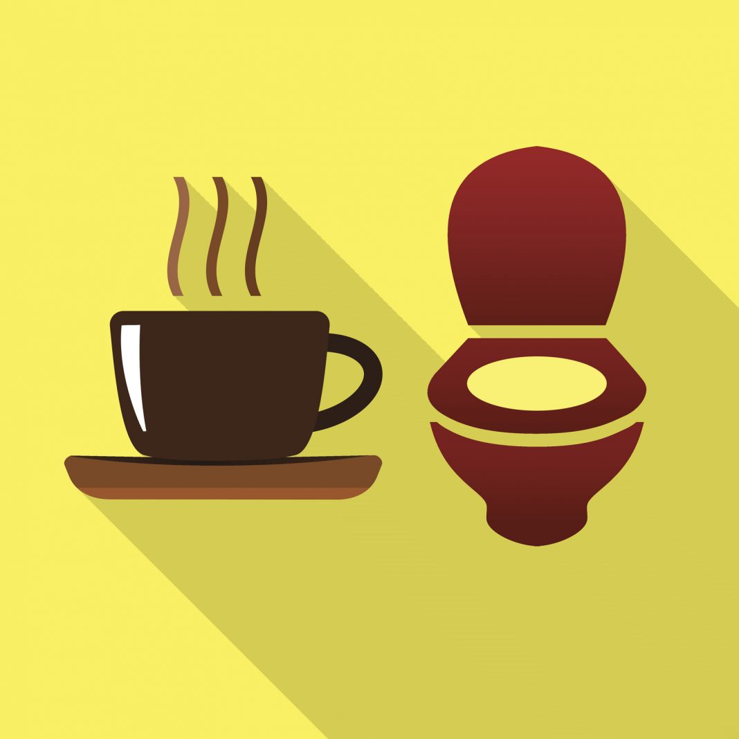 Coffee and toilet bowl flat icon