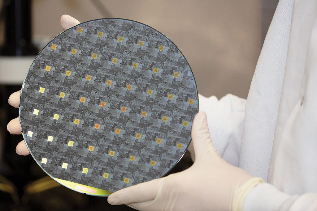 Roswell’s integrated CMOS chip wafer