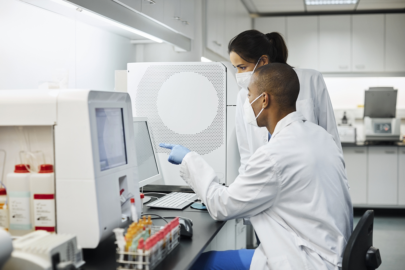 Doctors working in laboratory during COVID-19