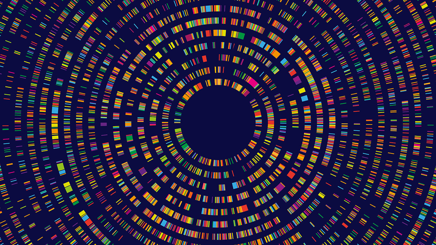 DNA test infographic. Genome sequence