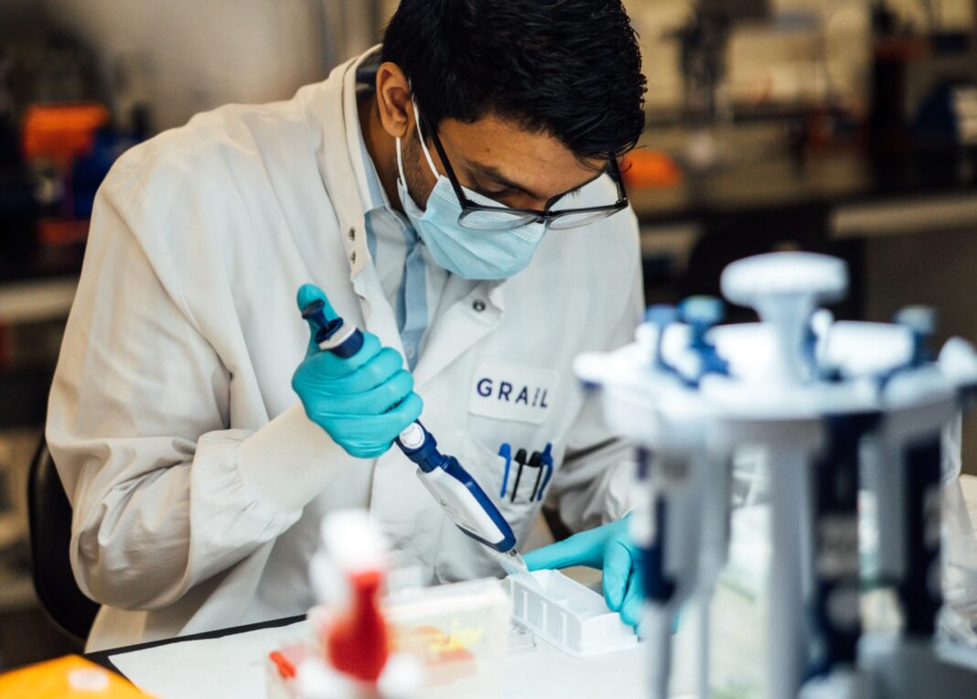 A Grail researcher working in the company’s lab.